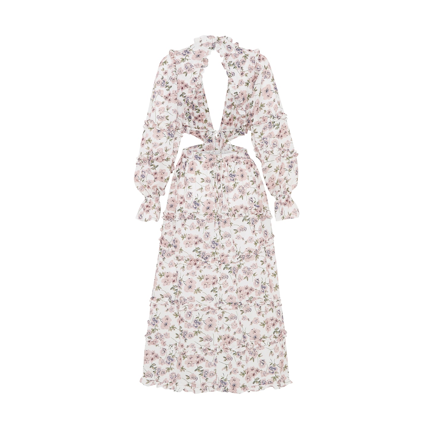 SPRING DREAM RUFFLED MIDI DRESS