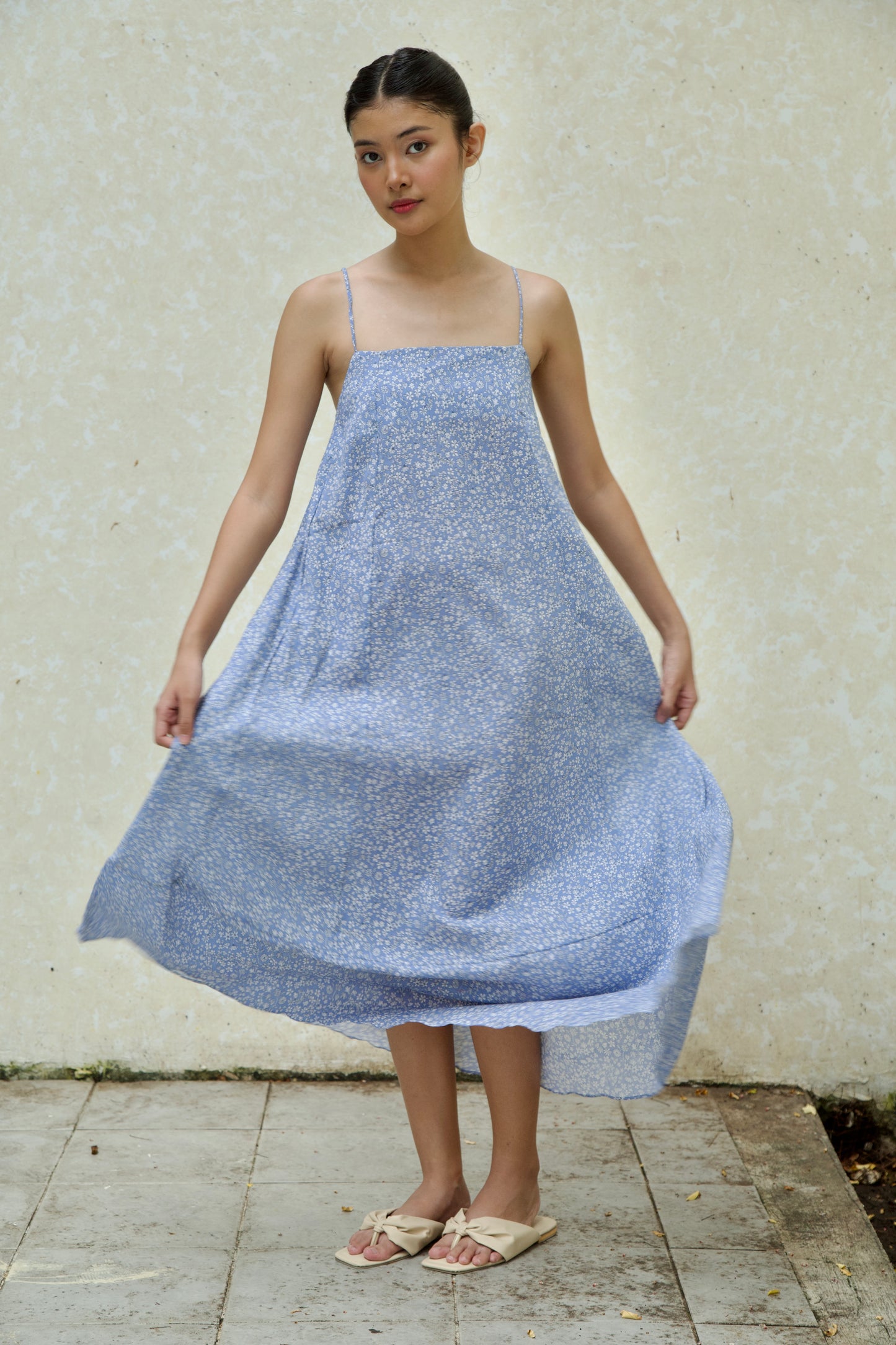 PERIWINKLE MINI STRAP LONG DRESS