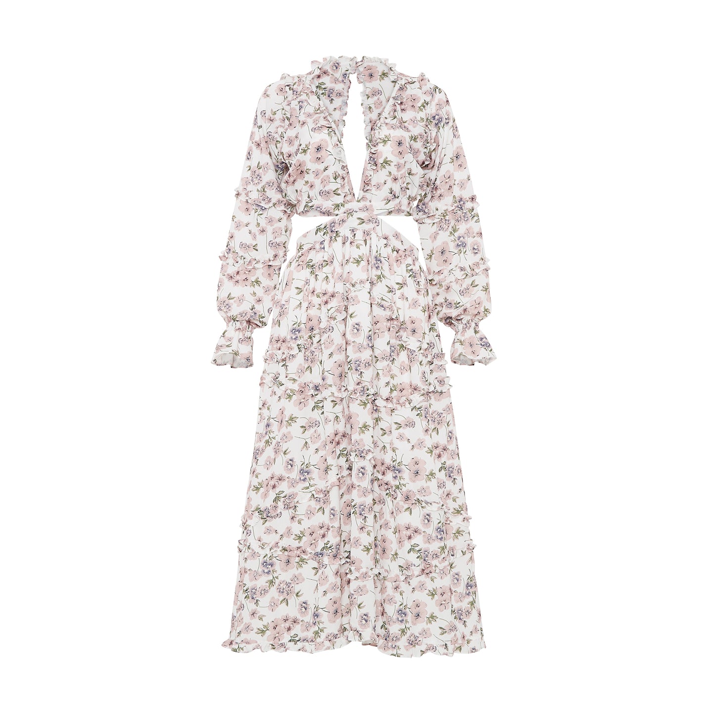 SPRING DREAM RUFFLED MIDI DRESS