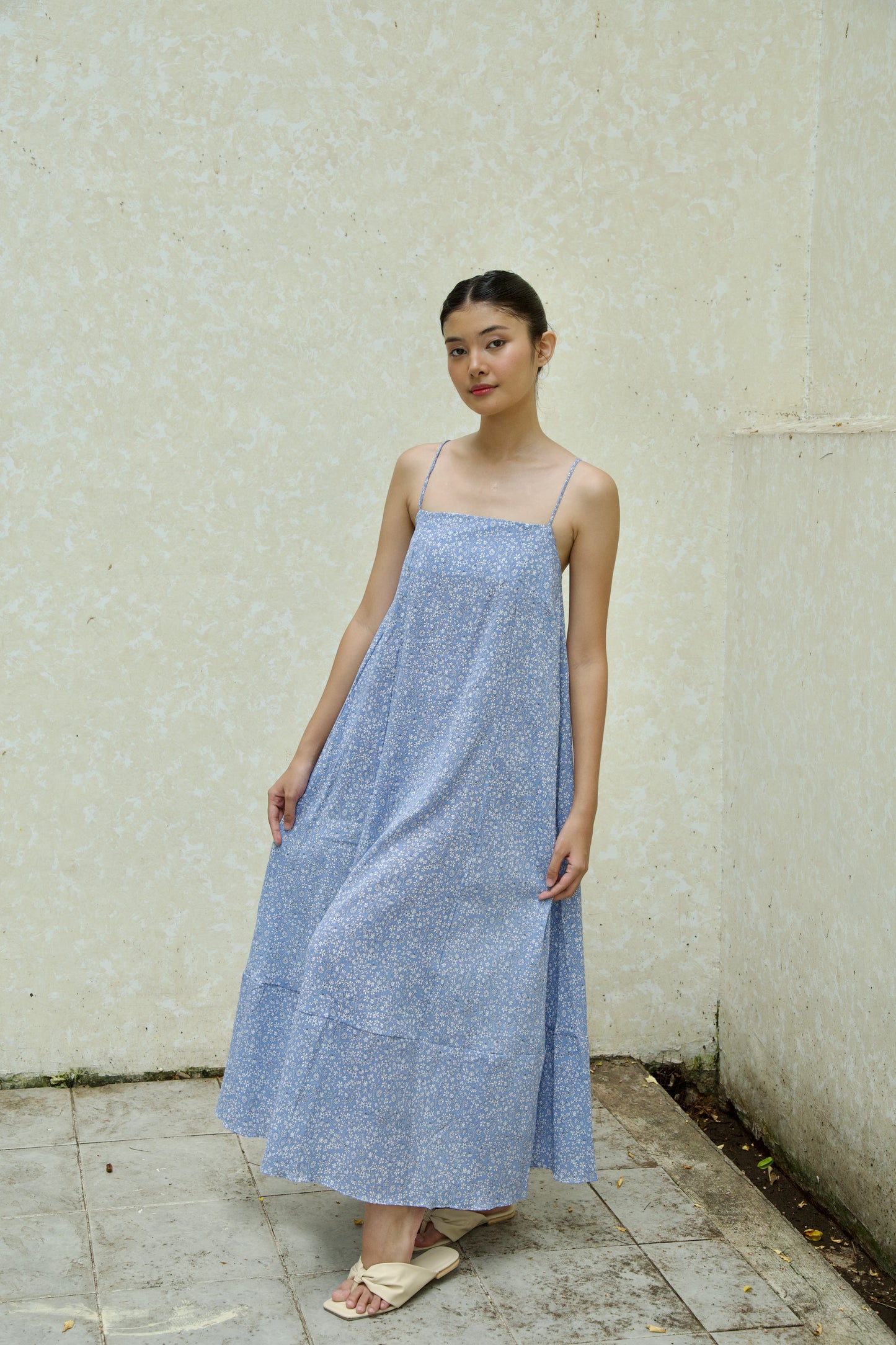 PERIWINKLE MINI STRAP LONG DRESS