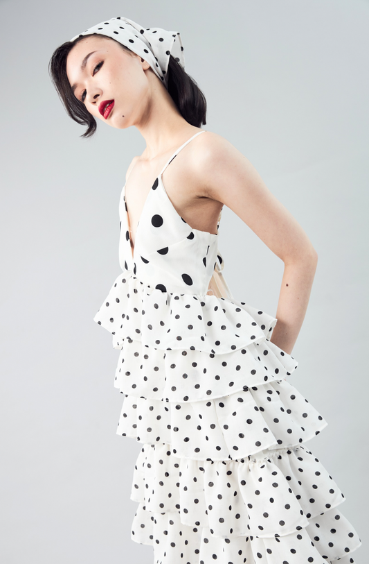 SUNDAY NOIR RUFFLE DRESS