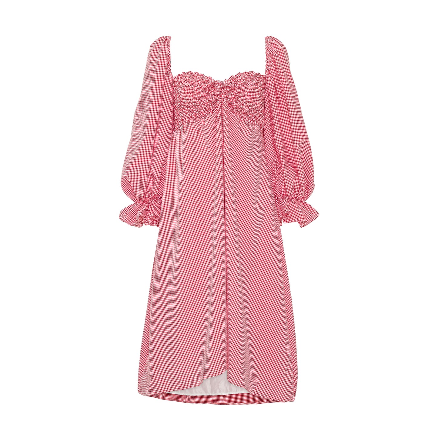 FREESIA MIDI GINGHAM SMOCKED DRESS