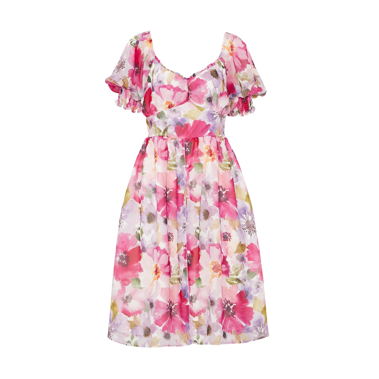 SPRING BLUSH MIDI CHIFFON DRESS
